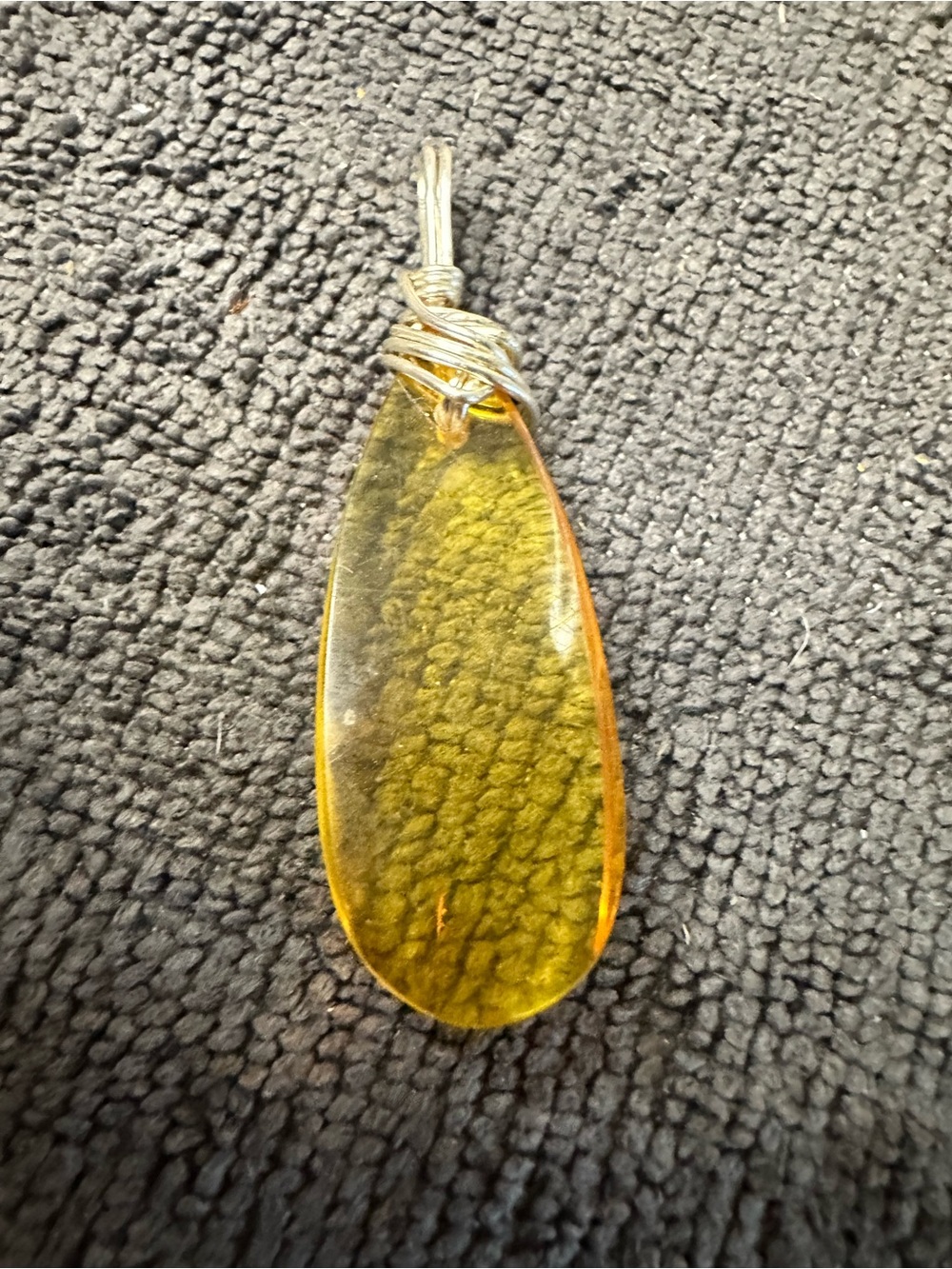 Honey Amber Teardrop Pendant Necklace - Women Jewelry